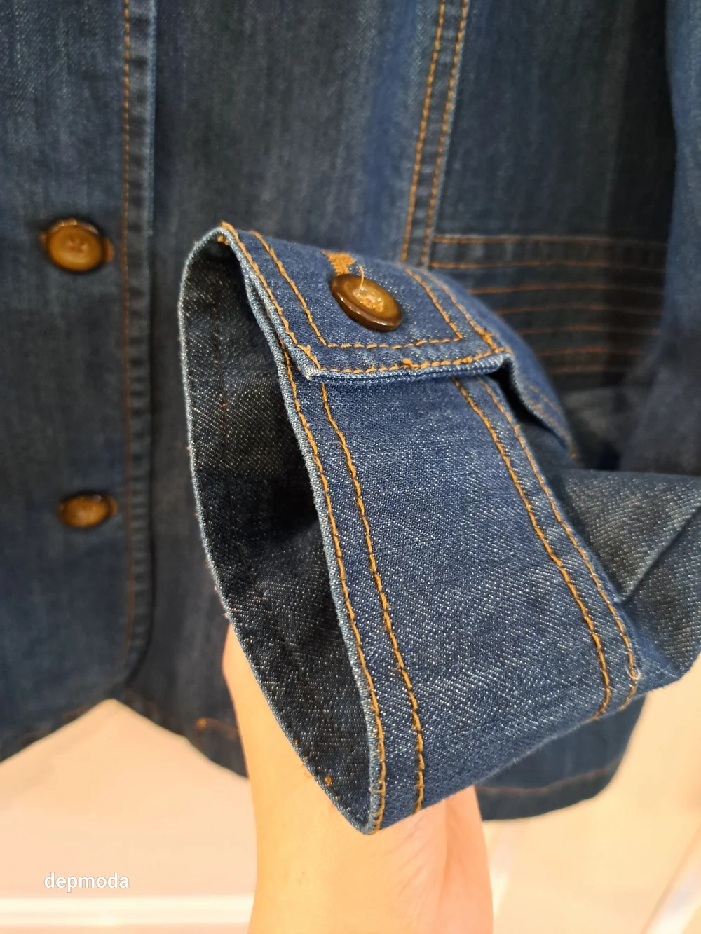 Covington Denim jacket medium Blue with mandarin Collar size Xl